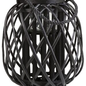 Lantaarn MAURITIUS Wilgenhout 30 cm Zwart
