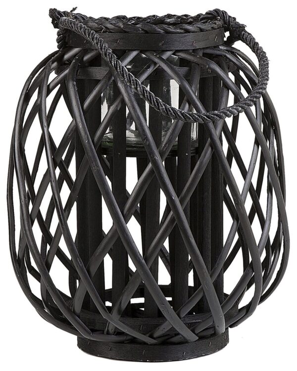 Lantaarn MAURITIUS Wilgenhout 30 cm Zwart