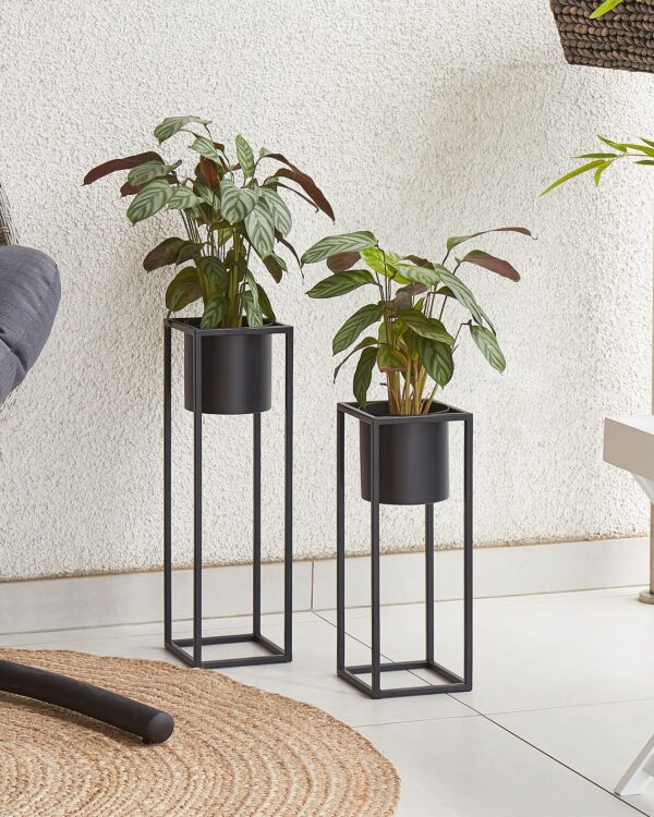 Verhoogde bloempot IDRA Metaal 15 cm Zwart - Image 6