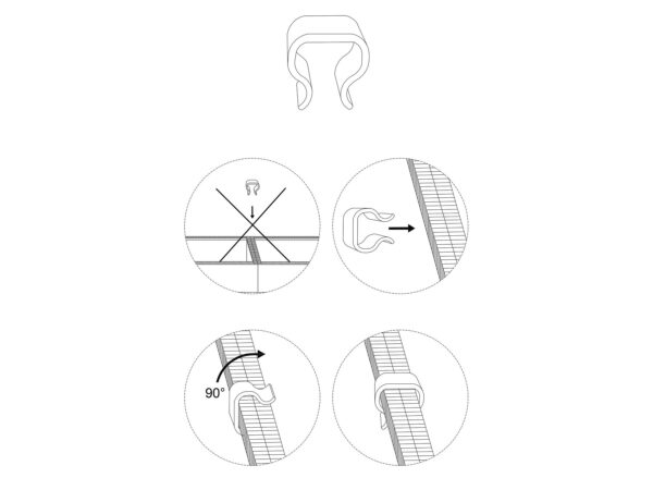 Set van 6 bevestigingsclips voor buiten Zwart - Image 2